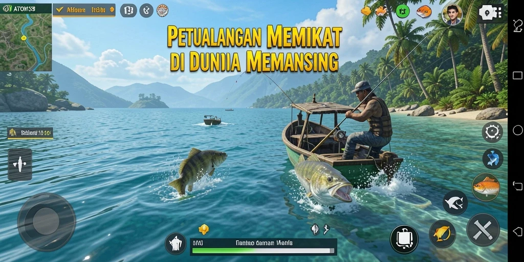 Gameplay seru menangkap ikan di ATOM138.
