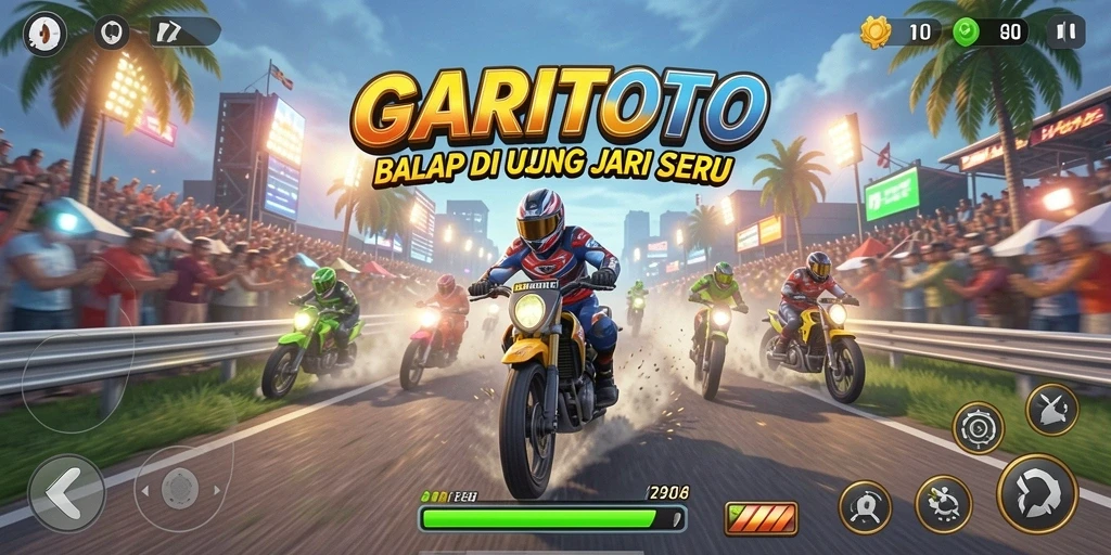 Tampilan menarik dari gameplay balap GARITOTO yang memacu adrenalin.