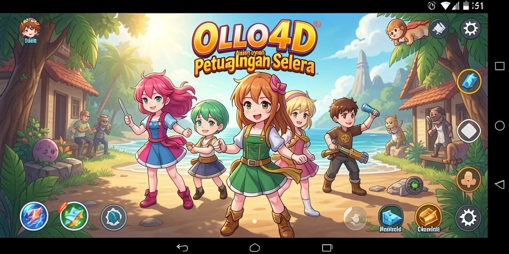 Tangkapan layar gameplay OLLO4D yang menampilkan karakter anime.