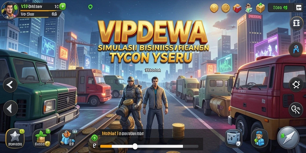 Tampilan gameplay <strong>VIPDEWA</strong> yang mencerminkan keseruan simulasi bisnis.