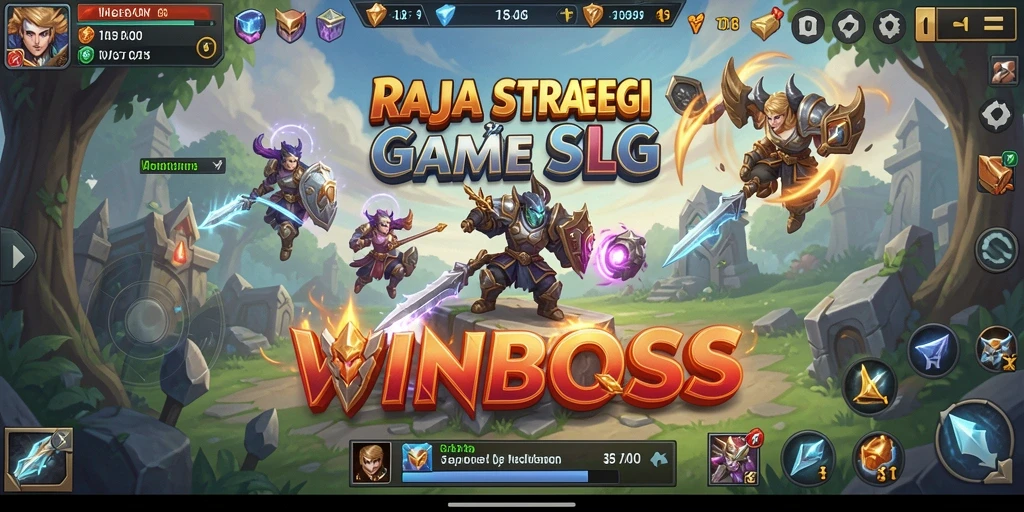 Screenshot gameplay WINBOSS saat pertempuran strategis antar pemain.