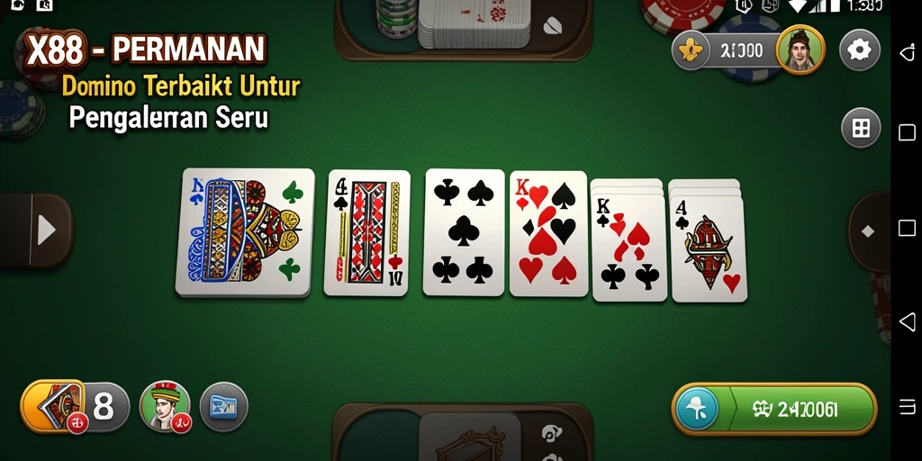 Screenshot X88 menampilkan gameplay seru dari permainan Domino.